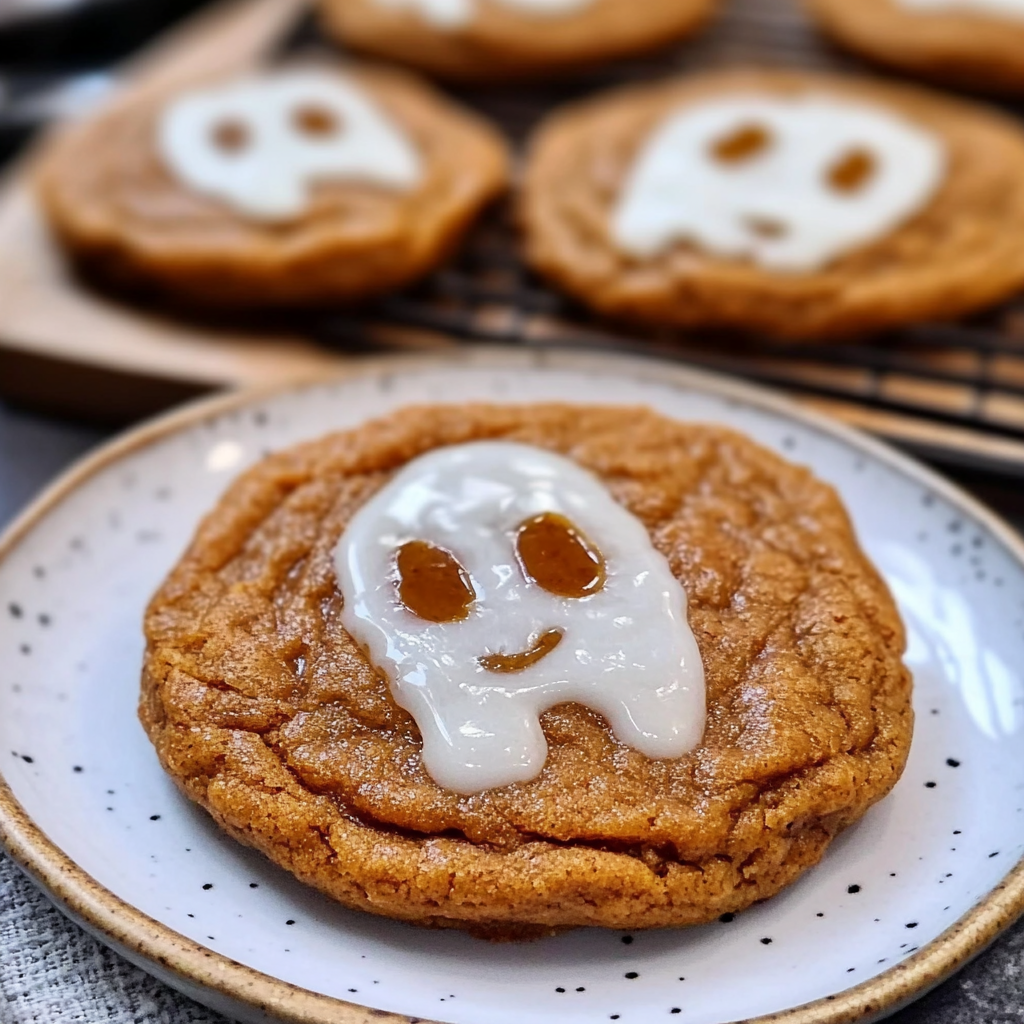 Ghost Brown Butter Pumpkin Cookies