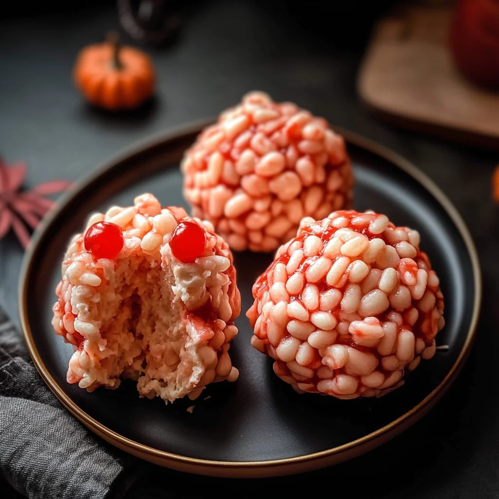 Marshmallow Rice Bubbles Halloween Brains Recipe