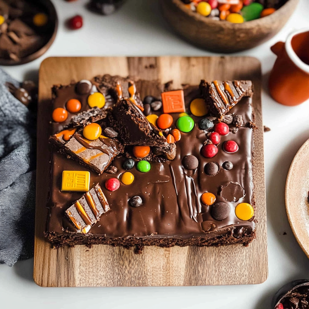 Leftover Halloween Candy Brownies