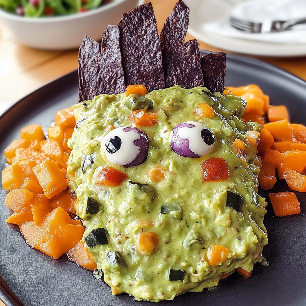 Halloween Guacamole (Frankenguac) Appetizers