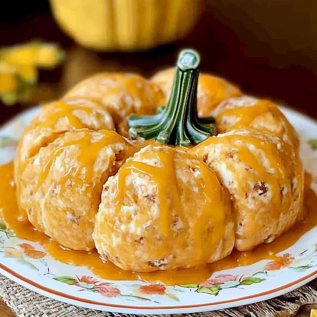 Pumpkin-Shaped Cheese Ball Appetizers
