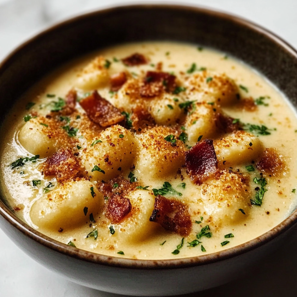 Bacon Cheddar Gnocchi Soup
