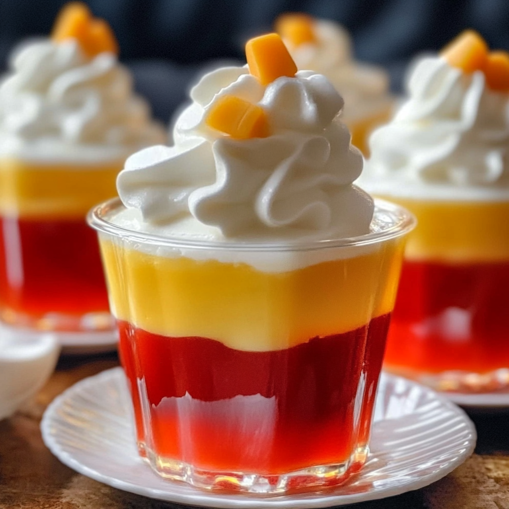 Candy Corn Jello Cups