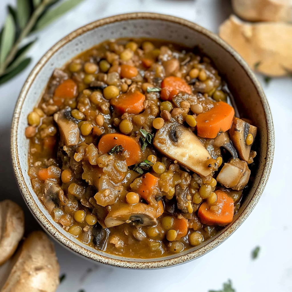 Vegan Lentil Mushroom Stew Recipe