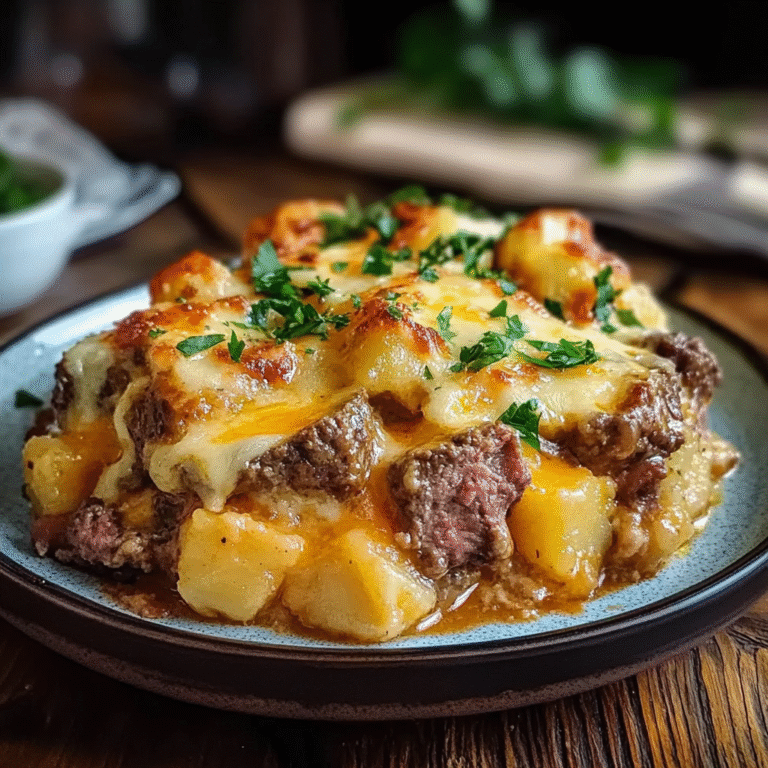 Slow Cooker Steak and Cheddar Potato Casserole Recipe