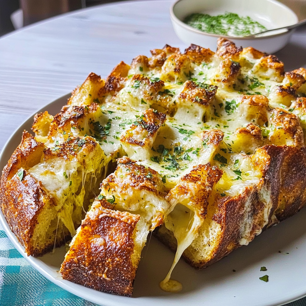 Cheesy Pull-Apart Garlic Bread Recipe