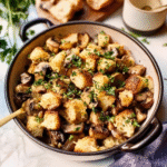 One Pot Sourdough Wild Mushroom Stuffing