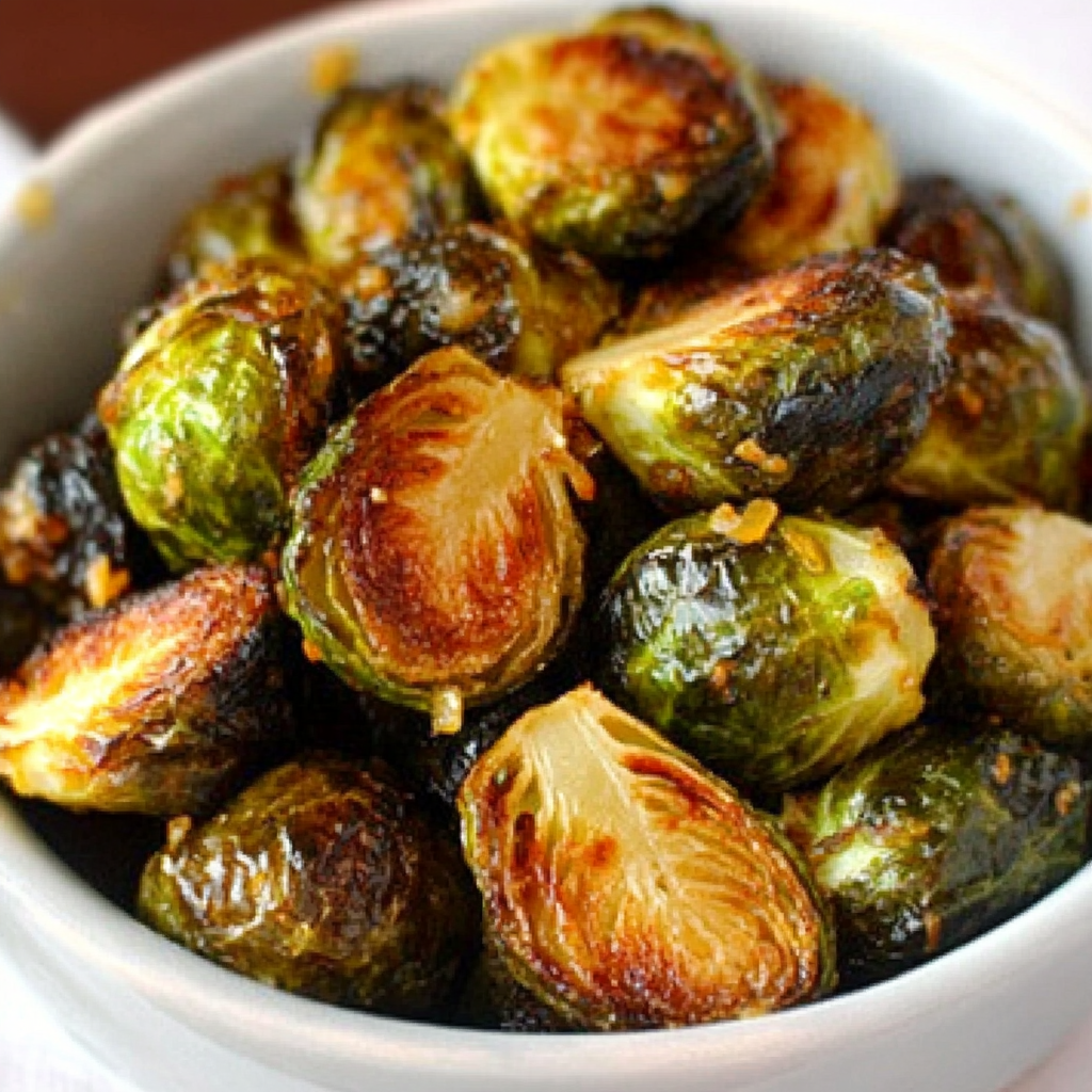 Honey Garlic Roasted Brussels Sprouts Recipe