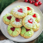 Grinch Heart Cake Mix Cookies
