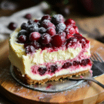 Christmas Cheesecake with Cranberry Jam