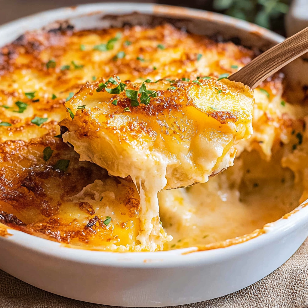 Cheesy Potatoes Au Gratin Recipe