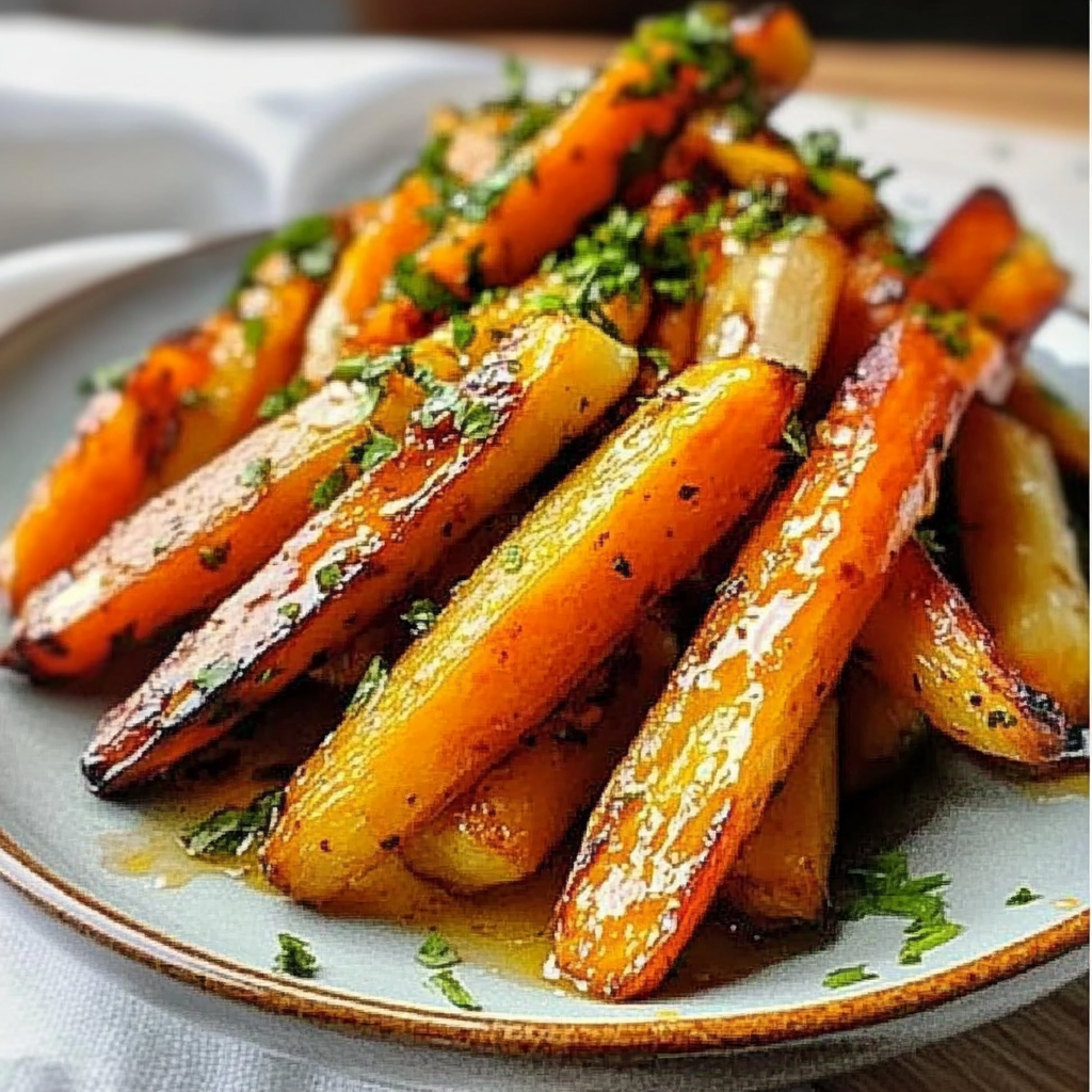 Honey Garlic Butter Roasted Carrots Recipe