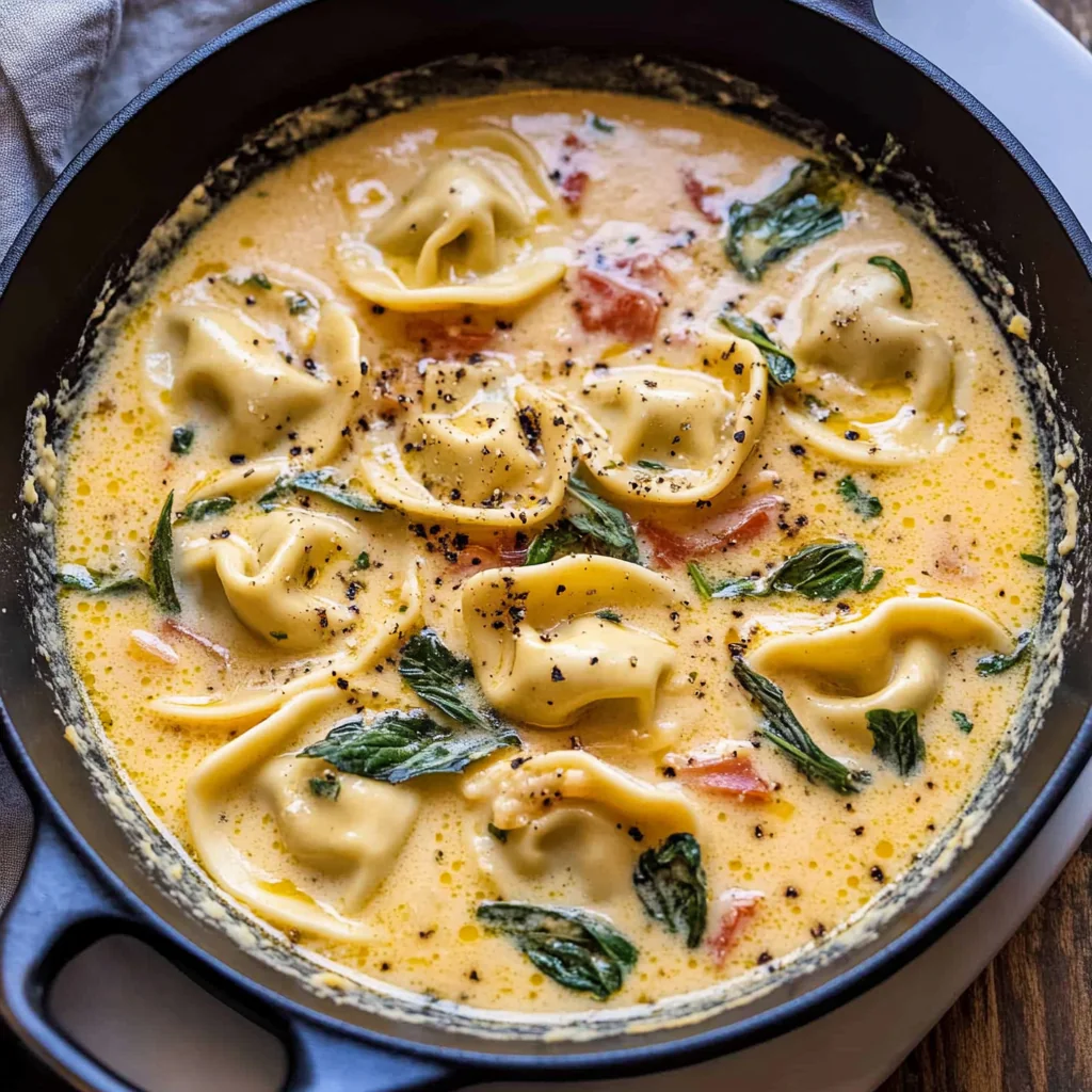 Creamy Tuscan Garlic Tortellini Soup Recipe